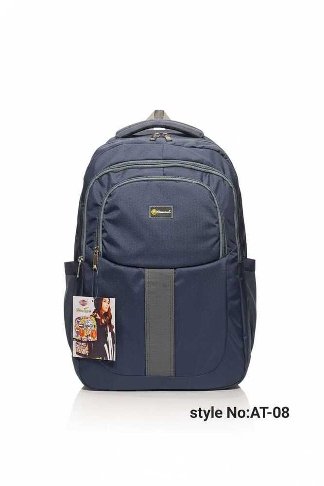Blue Polyester School Backpack - Design: Simple