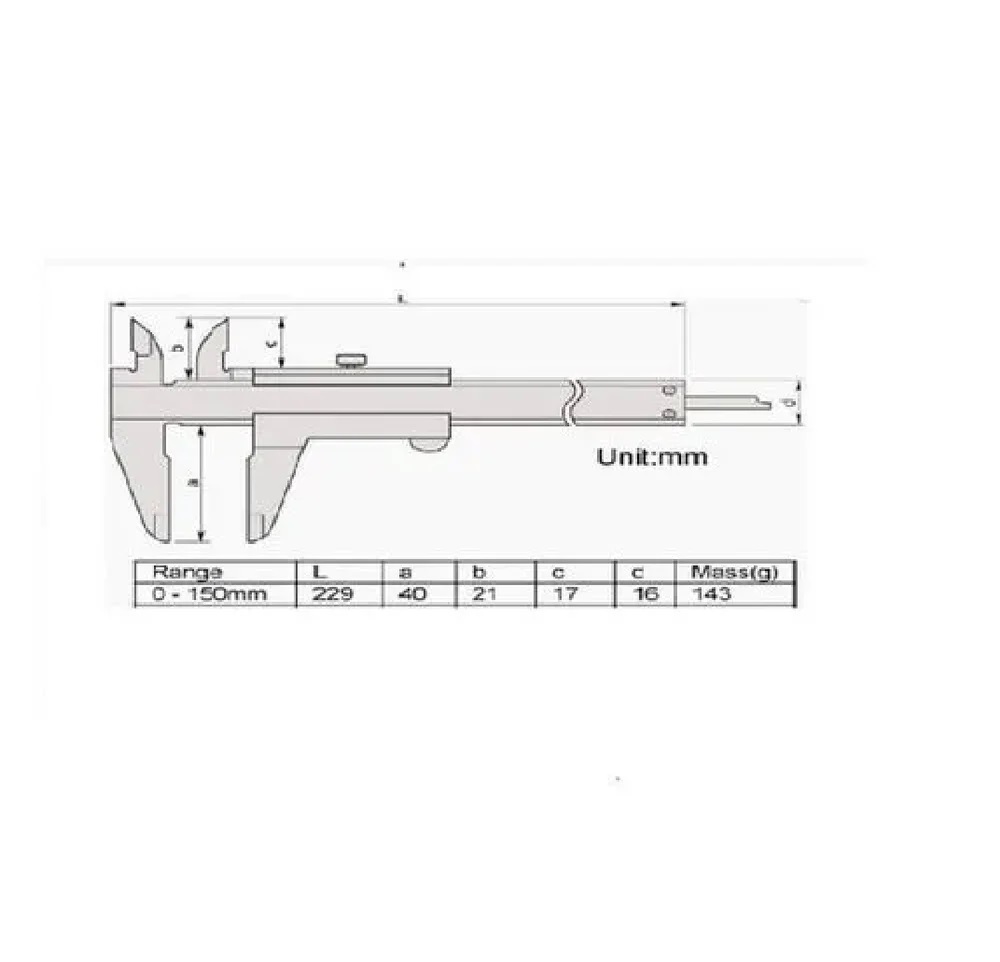 Mitutoyo Manual Vernier Caliper 530-104, 6 Inch(0-150 mm) VC-12