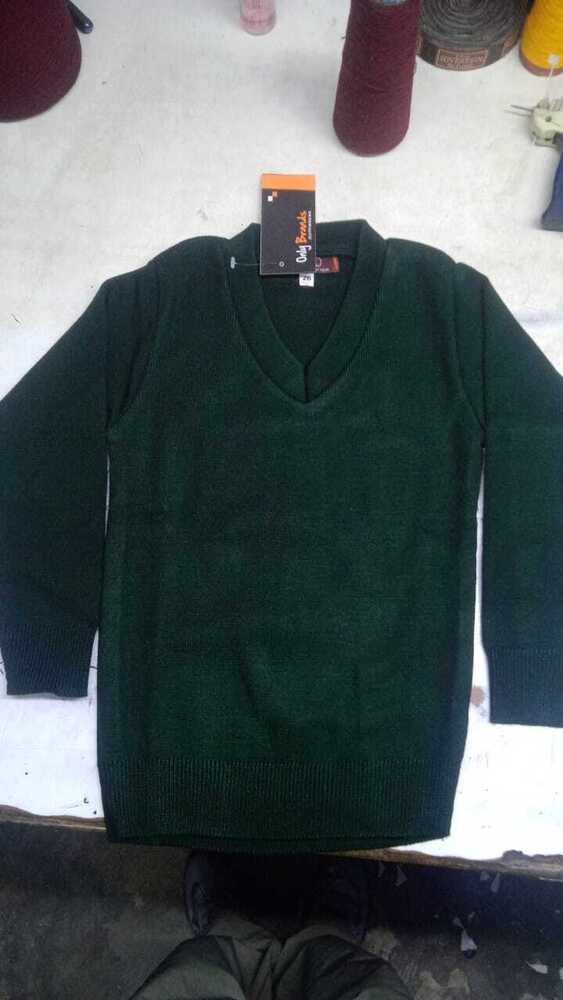 Woolen School Uniform Sweater - Customized Size, V Neck Collar | Unisex, Suitable For All Age Groups, Primary School Wear