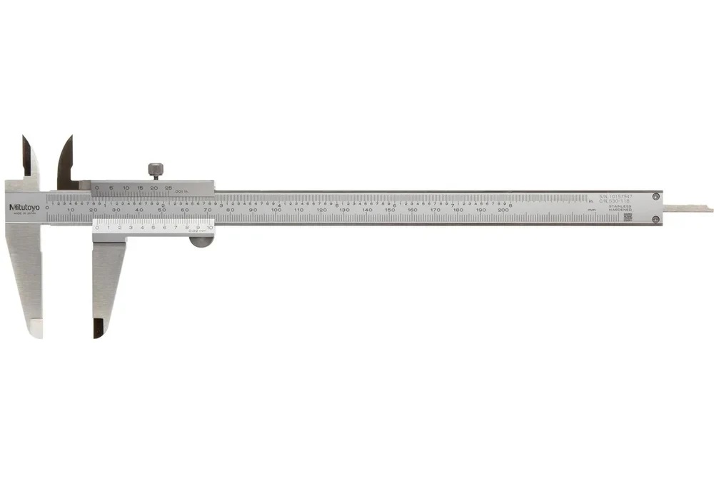 Mitutoyo Manual Vernier Caliper 530-118, 8 Inch (0-200 mm), VC-13