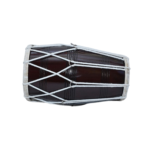 Wooden Dholak Dholak - Color: Natural Wood Brown With Lacquer Finish