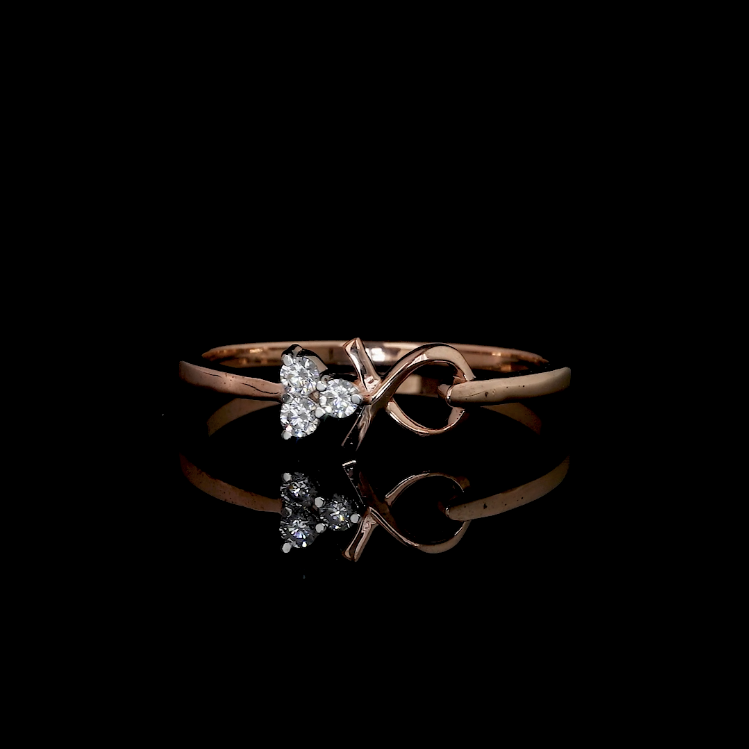 Infinity Heart Diamond Ring in Rose Gold