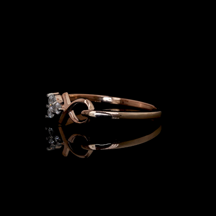 Infinity Heart Diamond Ring in Rose Gold