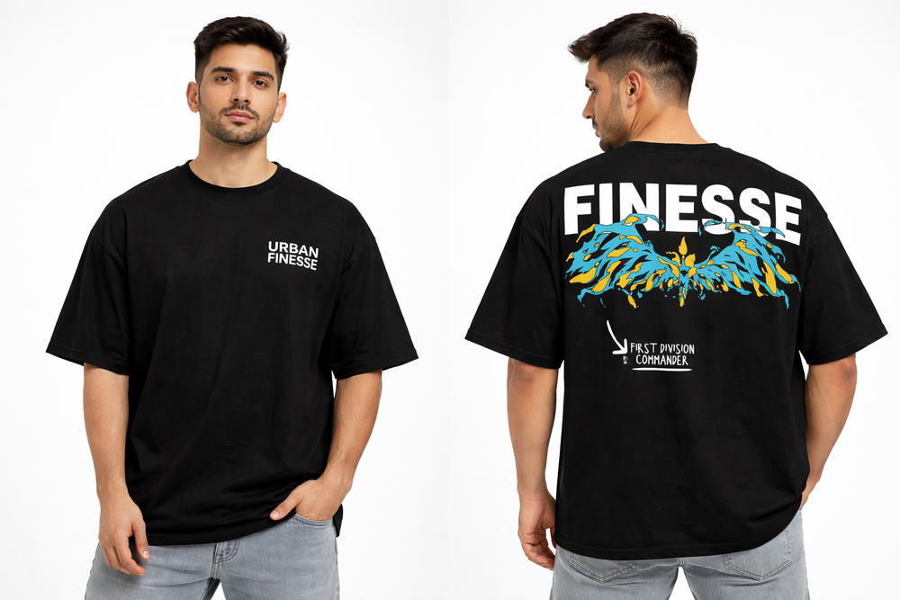 Urban Finesse's Black Oversized T-shirt