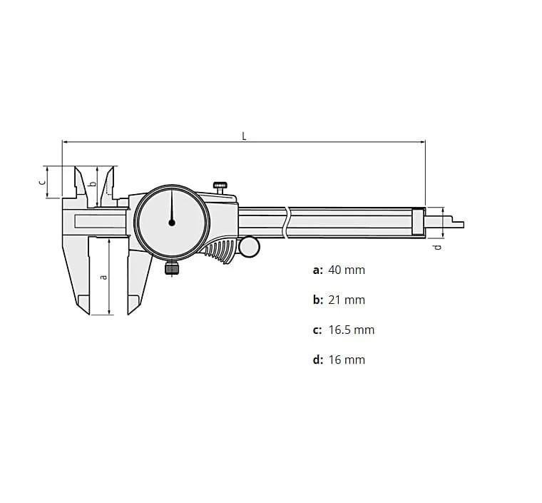 Mitutoyo 150 mm / 6 inch Dial Vernier Caliper 505-730, VC-17
