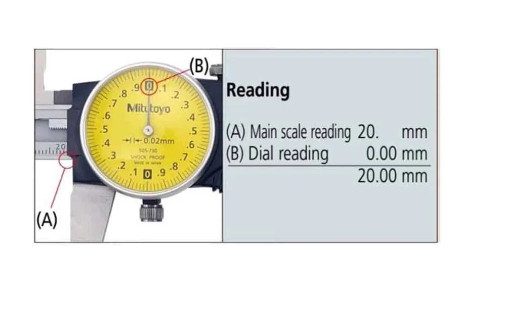 Mitutoyo 505-731 Dial Vernier Caliper 0-200mm, VC-18