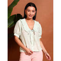 Classy Ghingham Collar Shirt - Collar Style: Classic