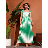 Marina Yacht Dress - Color: Green & White