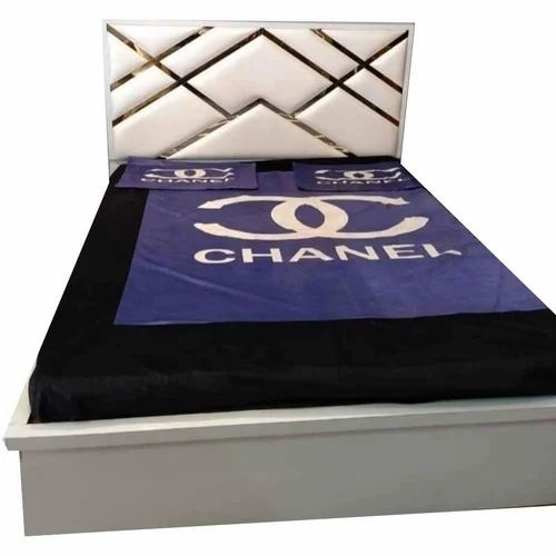 White Wooden Double Bed