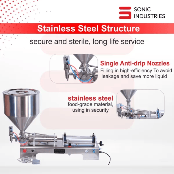 Pnemautic Paste filling Machine Single head  100 to 1000 ML