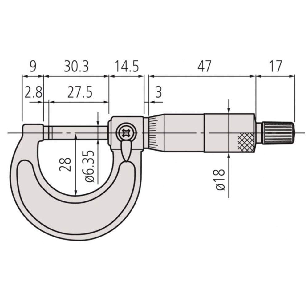 Mitutoyo 103-137 Outside Micrometer 0-25mm, MM-01