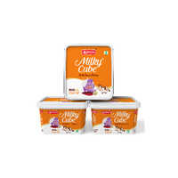 Milky Cube Kesar Container - 500g Laminated Box, Yellowish-orange, Saffron Flavor, Eggless Dessert
