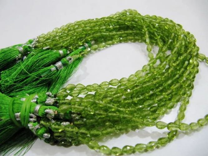 Natural Peridot Tear drop shape Briolette 4x6mm Straight Drilled Beads Strand 8 inches long