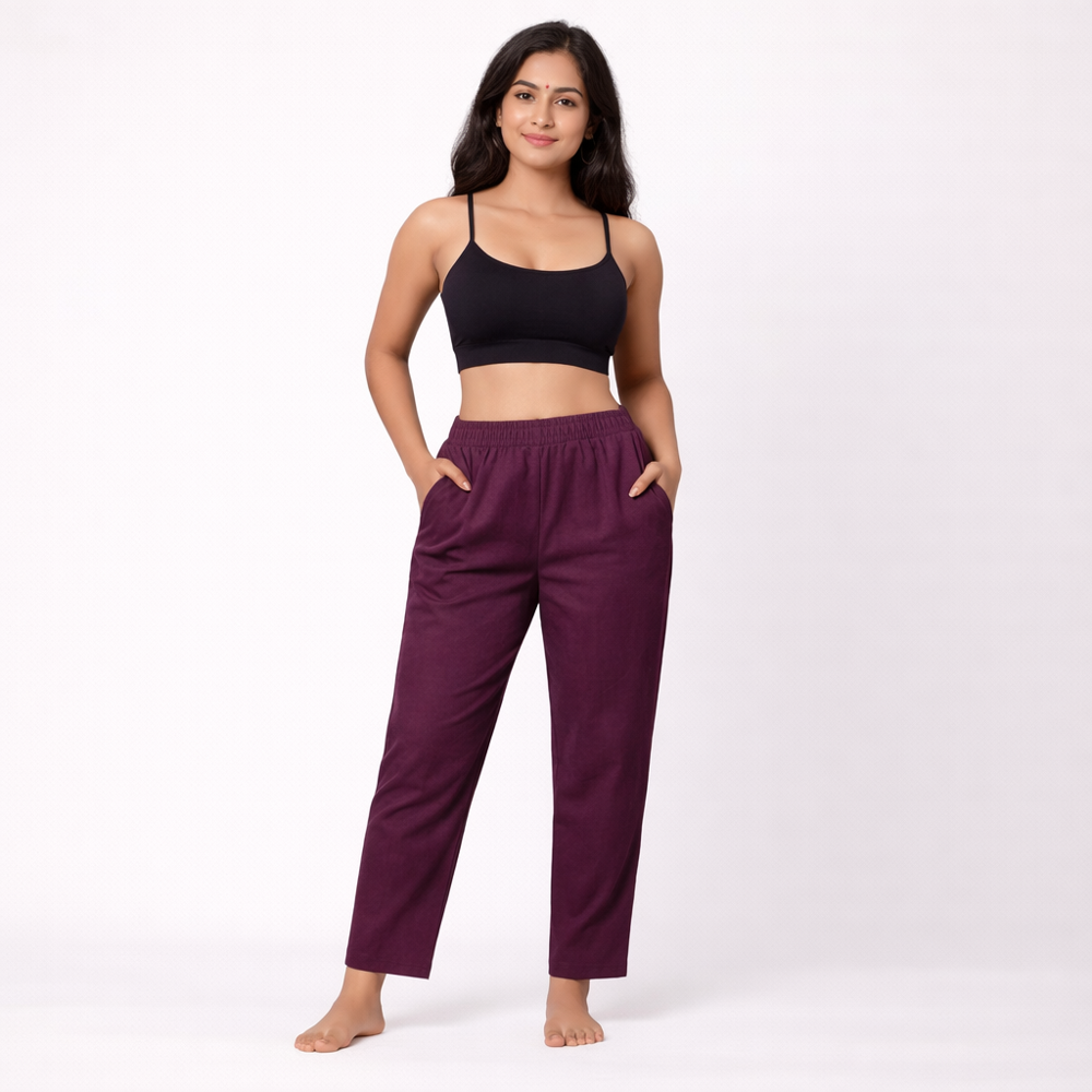 Womens Cotton Satin Lycra Pant - Color: All