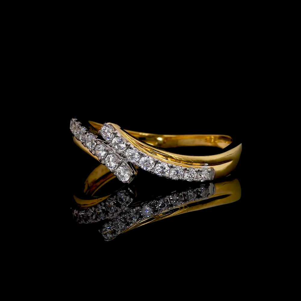 Serpentine Diamond Bypass Ring