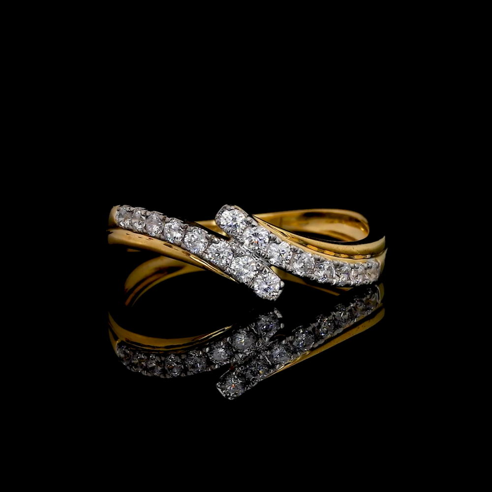 Serpentine Diamond Bypass Ring - Diamond Carat Weight: 18 Carat