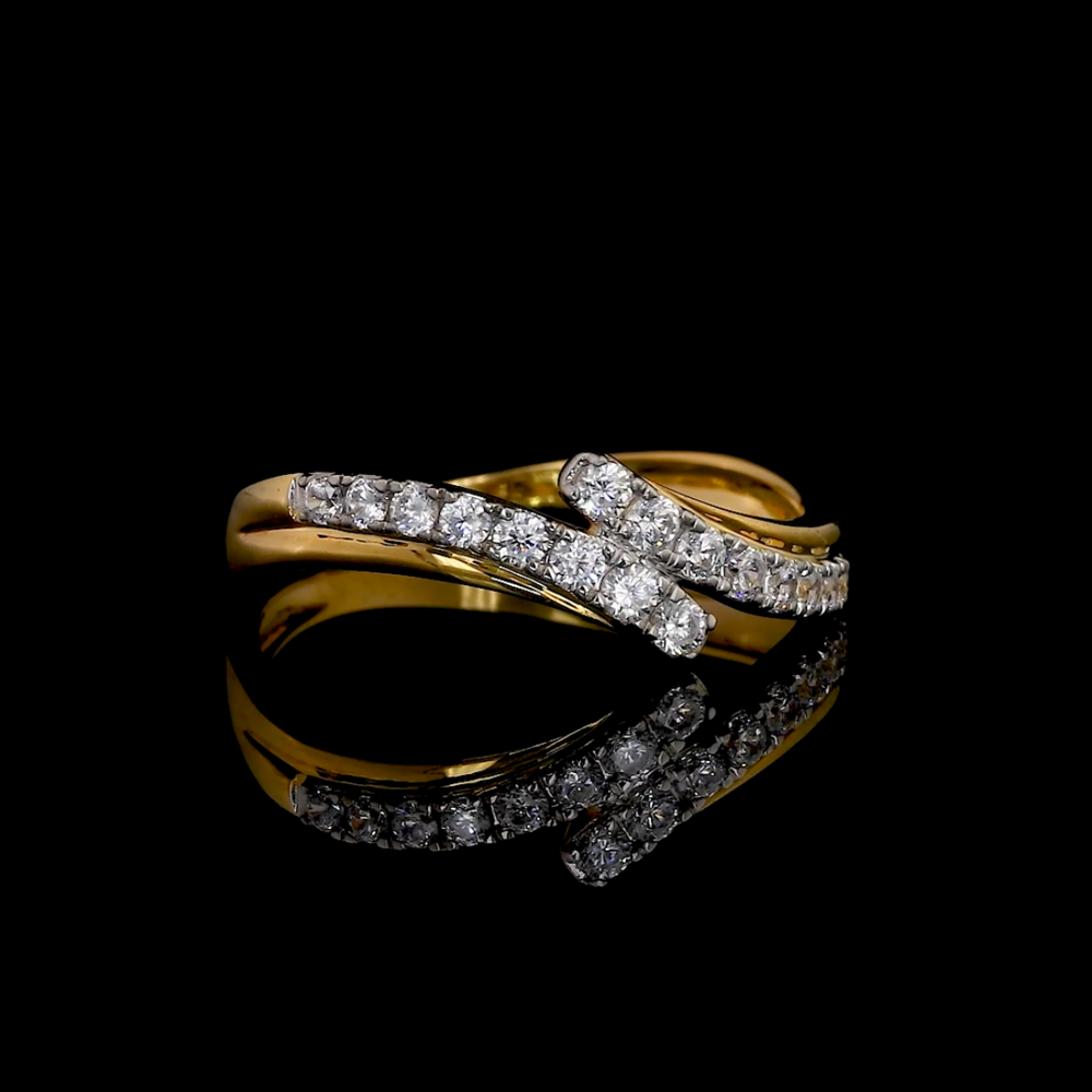Serpentine Diamond Bypass Ring - Diamond Carat Weight: 18 Carat