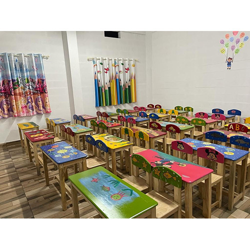 School Wooden Table With chairs