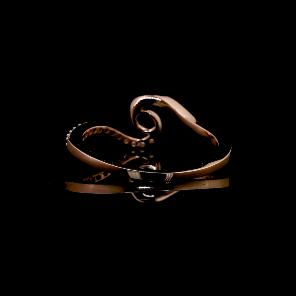 Rose Gold Ribbon Swirl Diamond Ring
