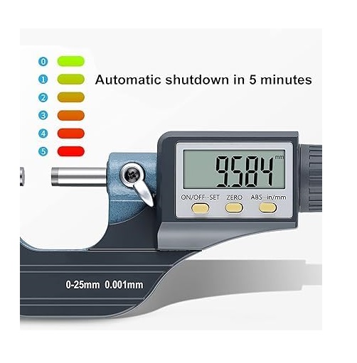 True Sense Digital Electronic Micrometer 0-25mm With Large Display, MM-04