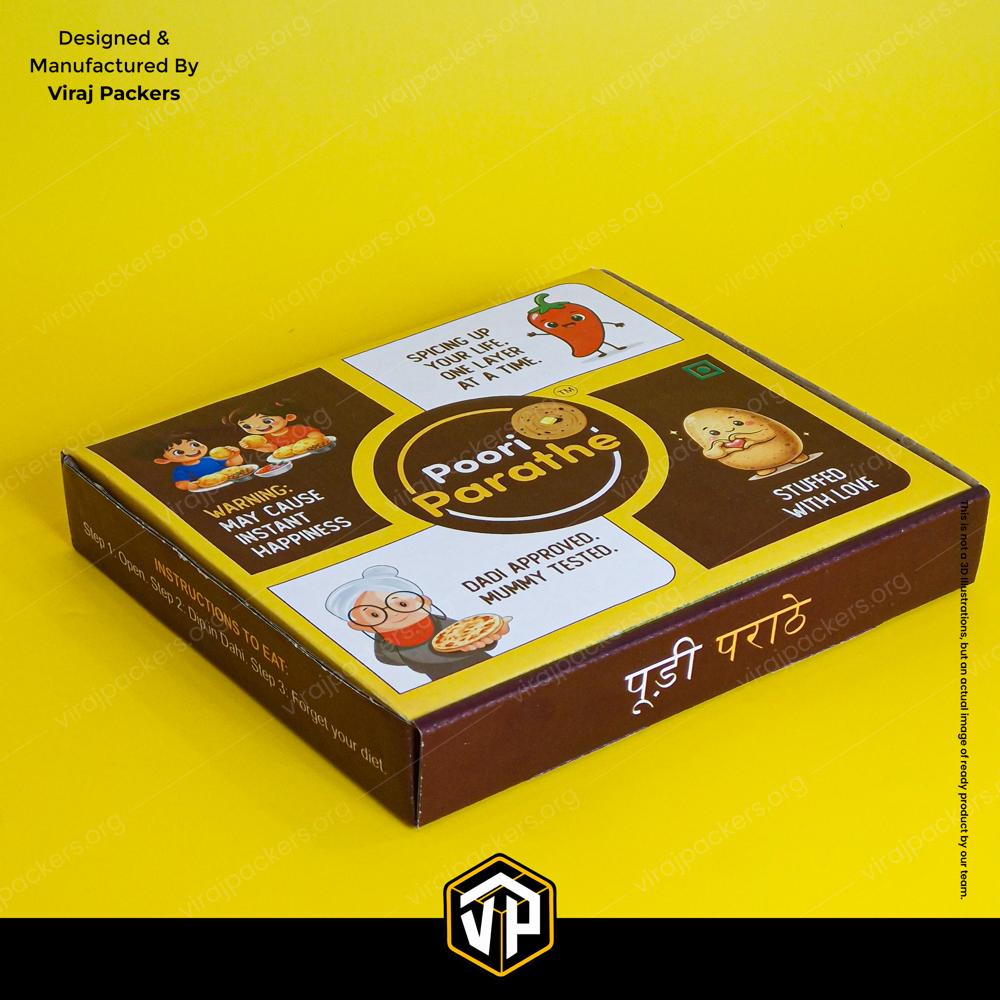 Paratha Packaging Box with Inside Compartments Corrugated 3 Ply