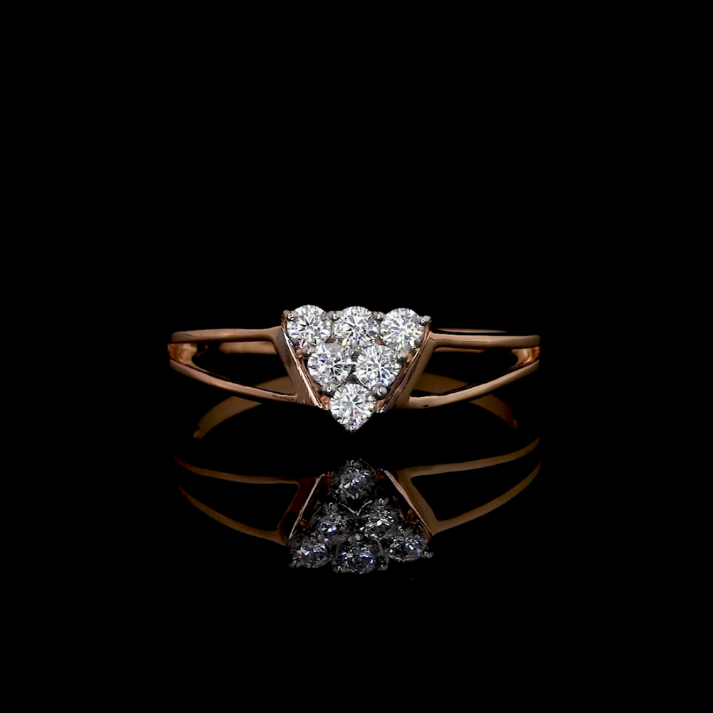 Rose Gold Triangular Diamond Cluster Ring