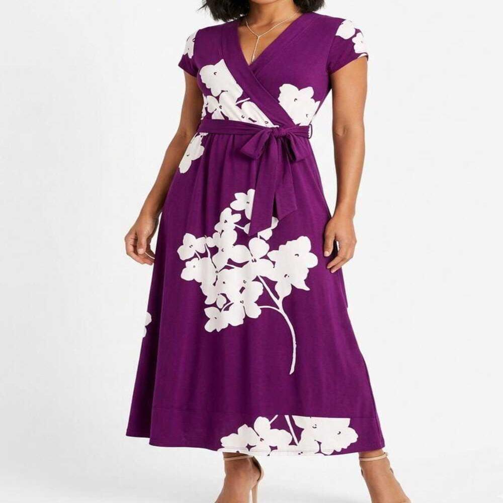 Premium Floral Wrap Maxi Dress