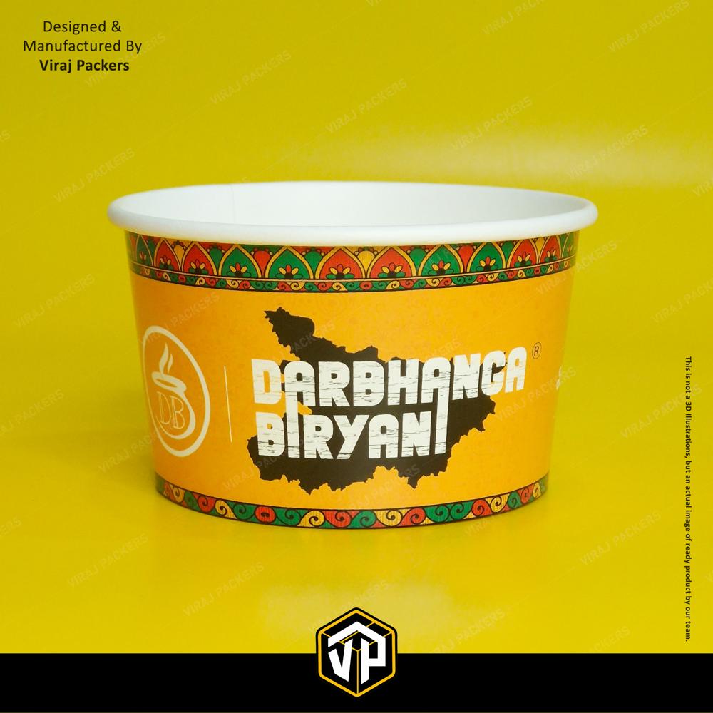 Custom Printed Paper Container with Lid 500 ML