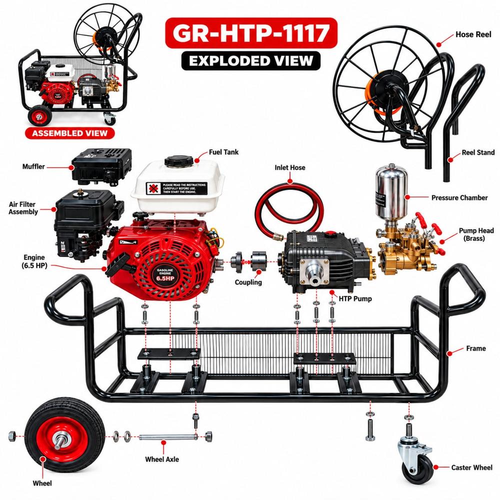 Crown Trolly Stretcher Set Htp 30 Power Sprayer - Capacity: 20L