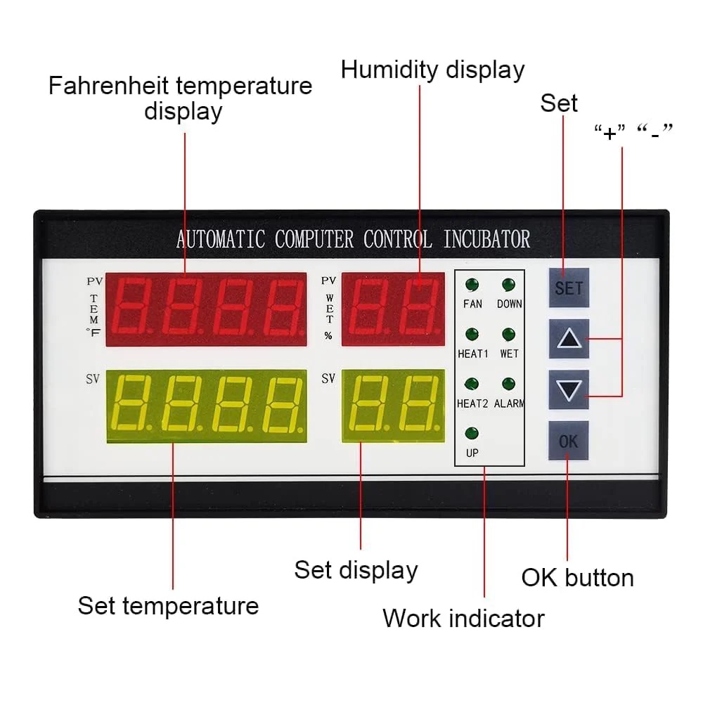 True Sense XM-18DC Digital Incubator Controller Double Circuit Temperature & Humidity Sensor, XM-18DC