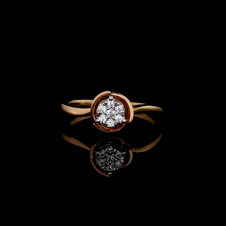 Rose Gold Spiral Cluster Ring