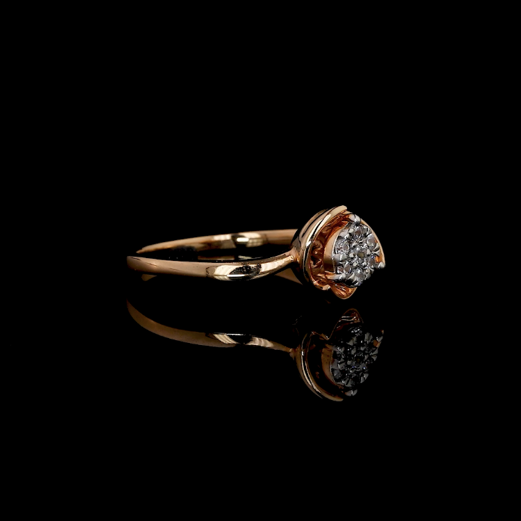 Rose Gold Spiral Cluster Ring