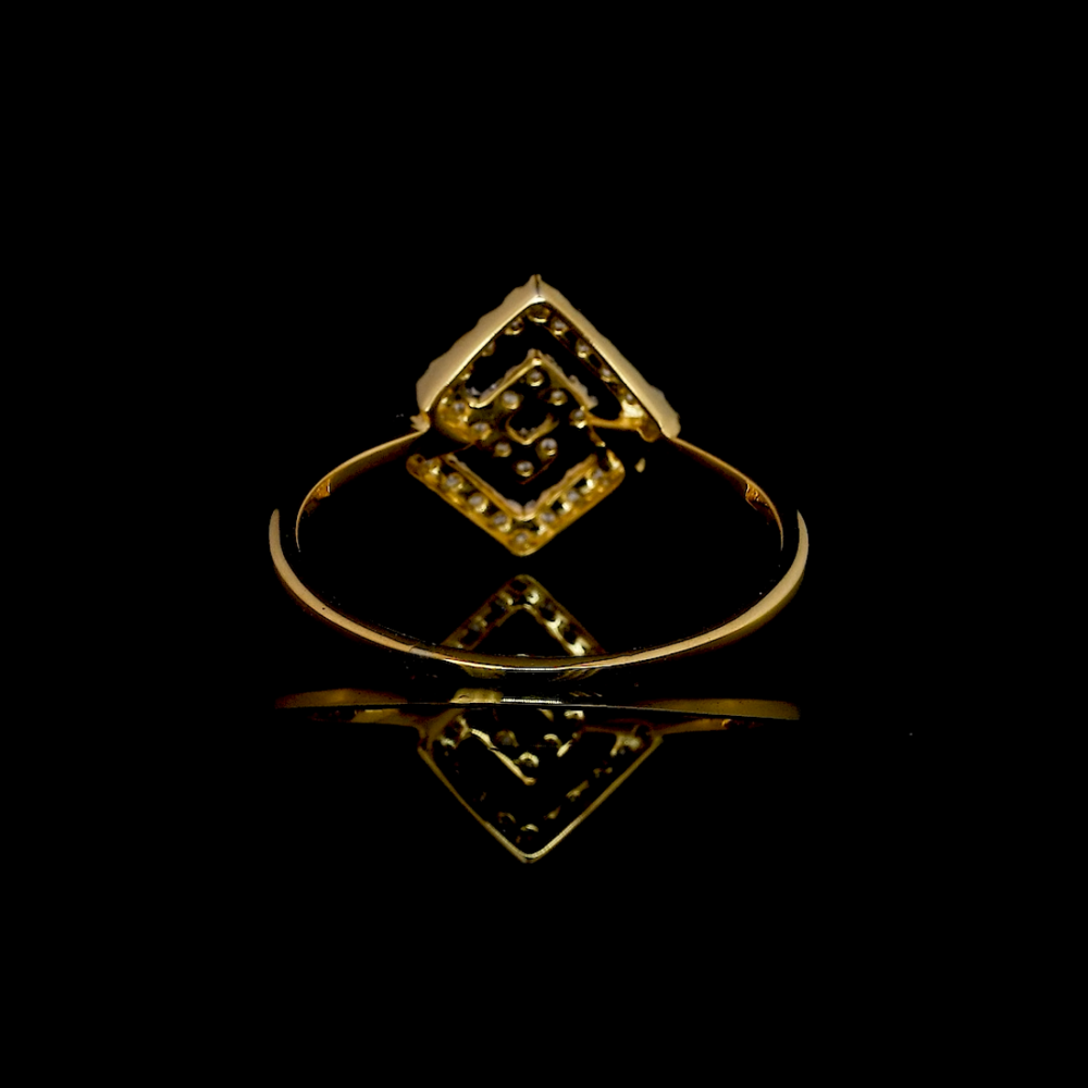 Geometric Diamond Greek Key Ring