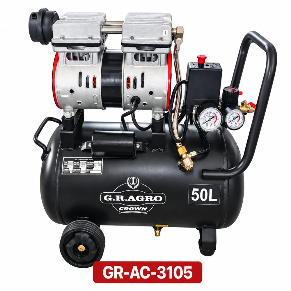 Crown 50L Air Compressor(Oil Free) - Air Flow Capacity: 130 L/Min
