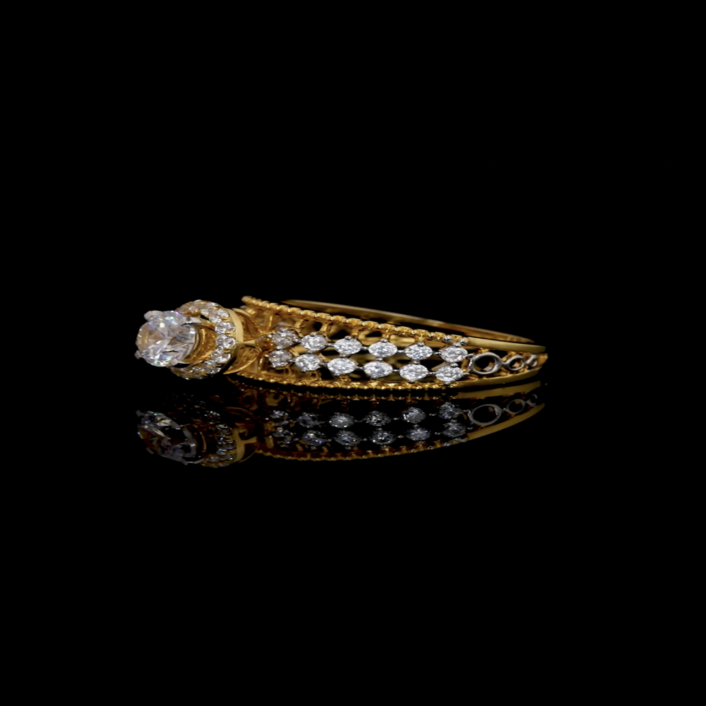 Vintage Halo Filigree Wide Band Ring