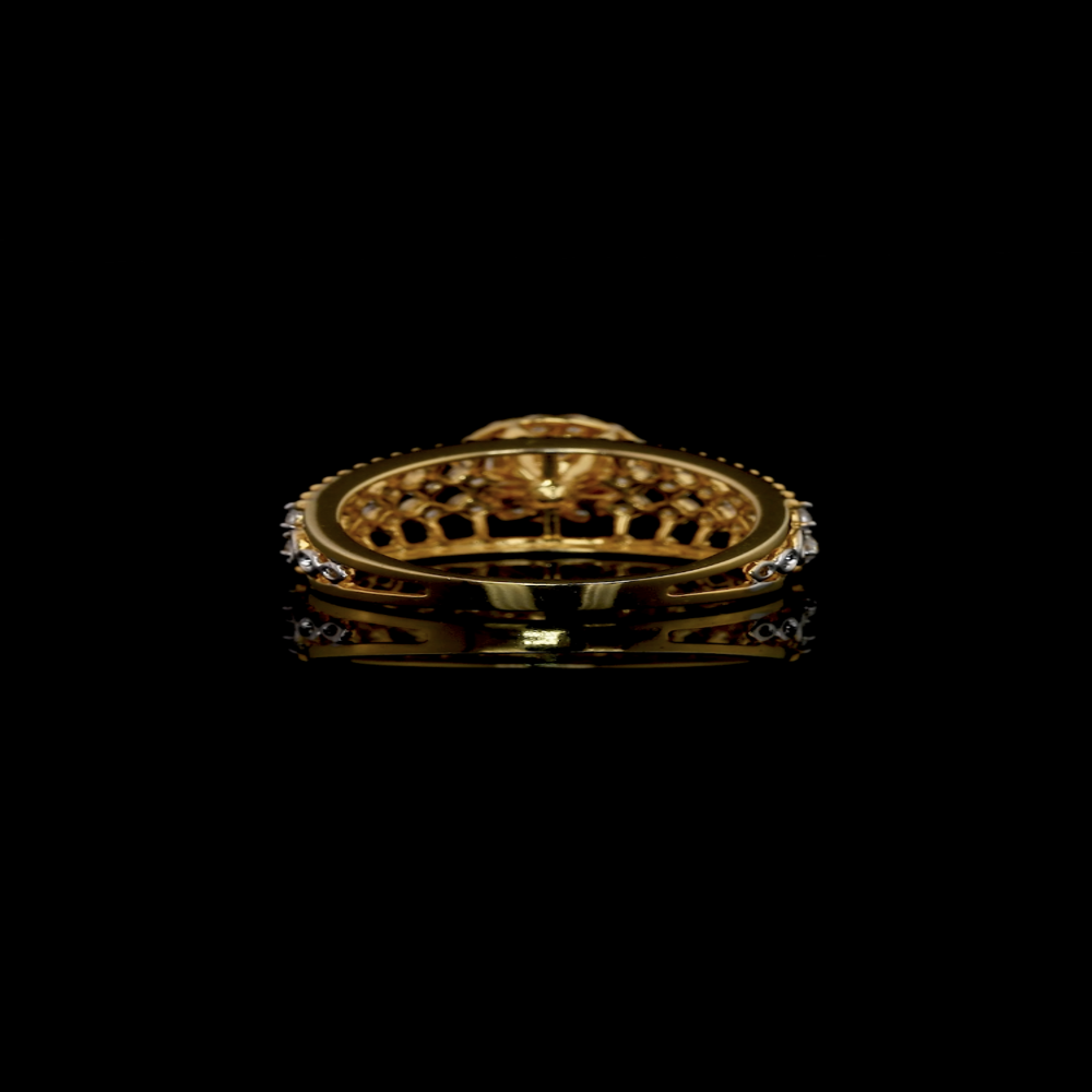 Vintage Halo Filigree Wide Band Ring
