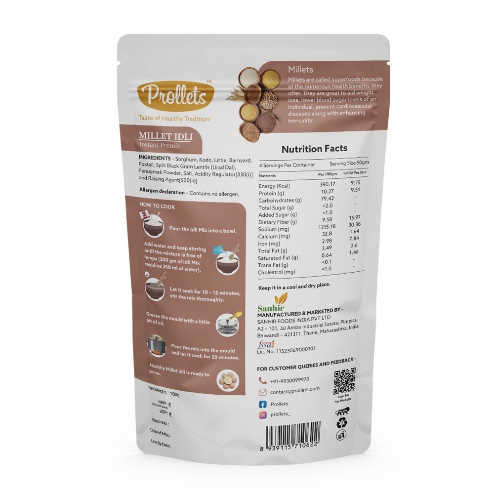 200 GM Millet Idli Instant Premix