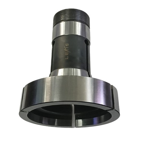 Machine Collet - Steel, Customized Size, Silver | Threaded End, Grooves, Precision Machining, Polished Surface For Industrial Use
