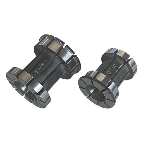 Machine Collet - Steel, Customized Size, Silver | Threaded End, Grooves, Precision Machining, Polished Surface For Industrial Use
