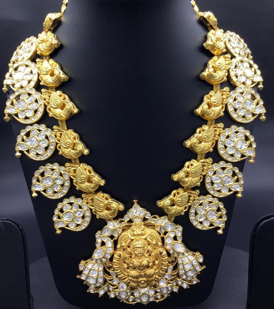 Long Nakkaashi Temple Mango Haram Necklace