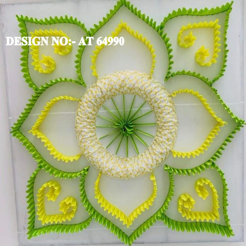 Multicolored Tent Ceiling Decorations Fabric - Polyester, 15x15 & 20x20, Light Blue, Floral Design, 1 Kg | Ideal For Tent, Mandap, Event & Hall Decoration
