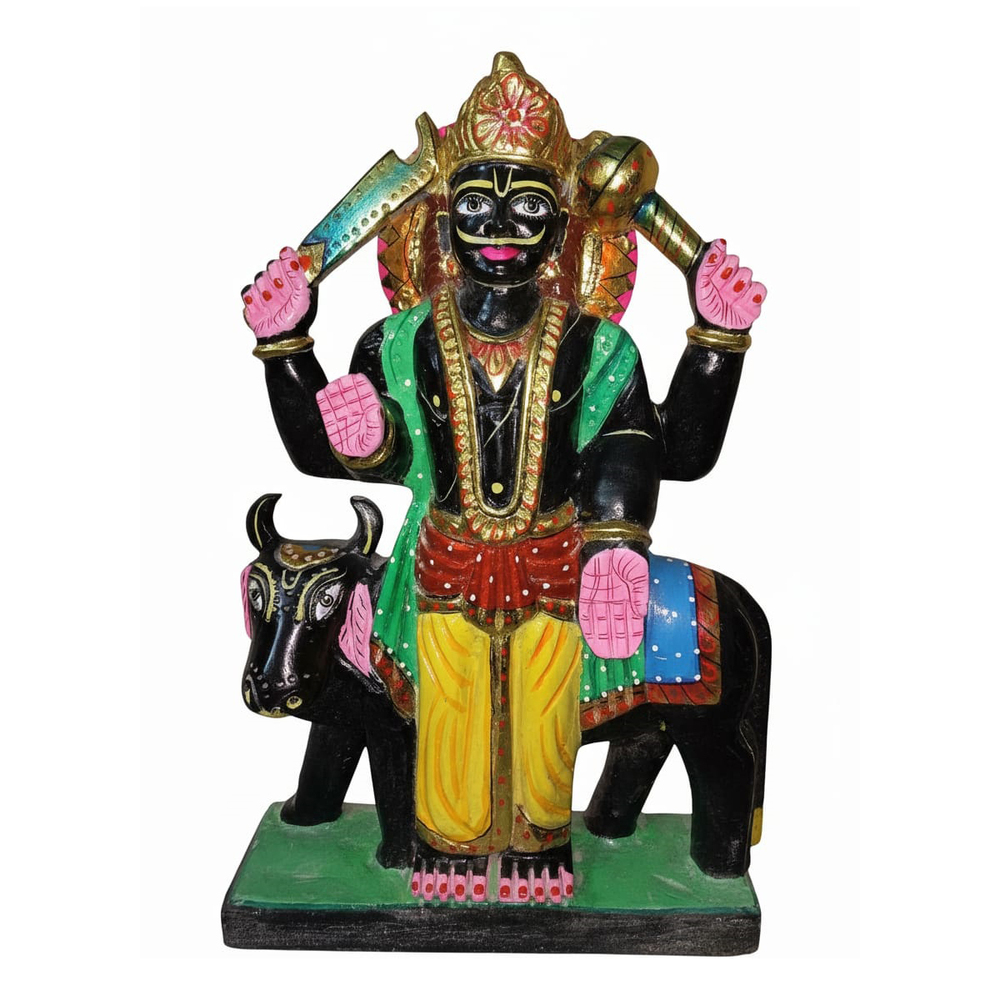 Black Marble Shani Dev Statue