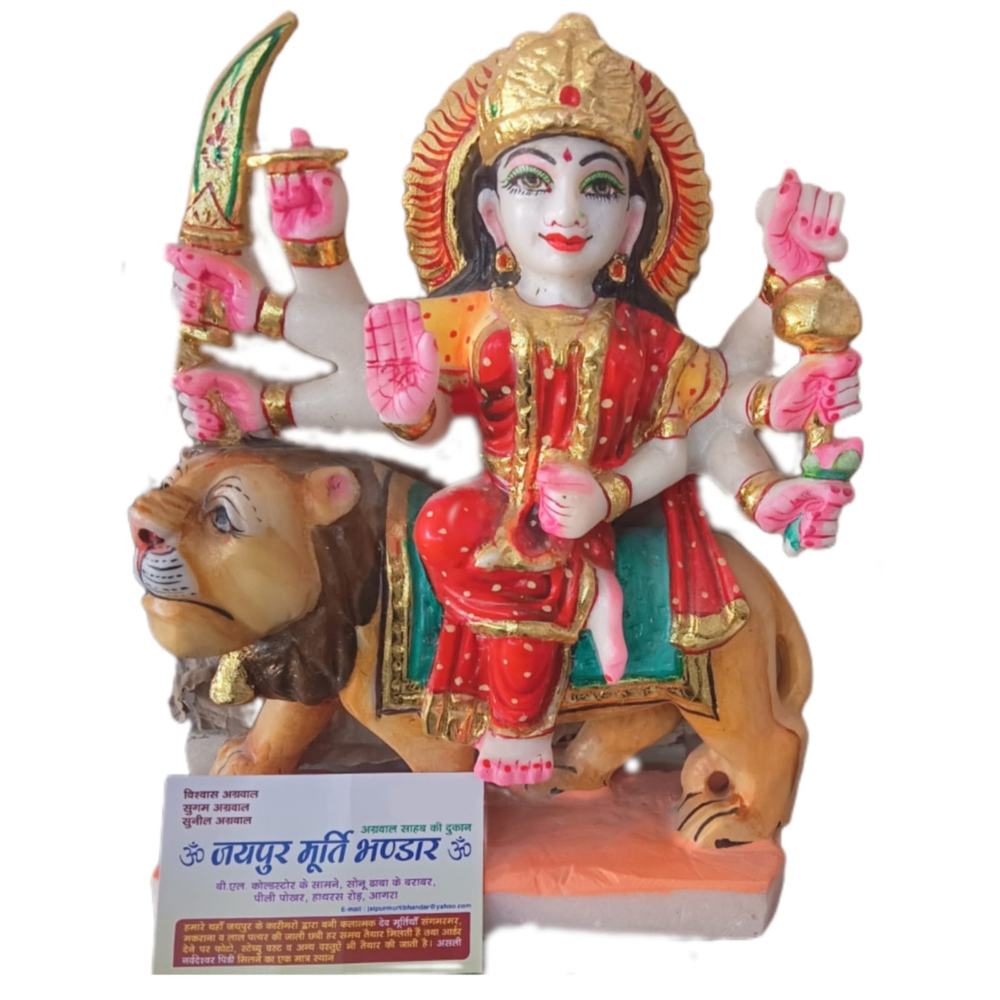 White Pure Marble Durga Ji Statue