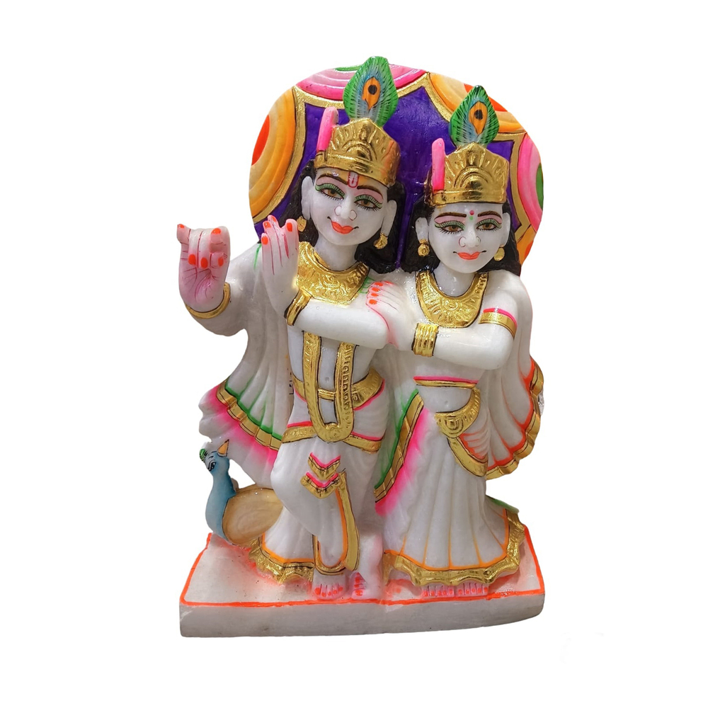 White Marble Radha Krishna Statue