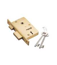 Brass Mortice Door Lock - Solid Brass 70mm, Double Action Bolt, High Security Lever Mechanism