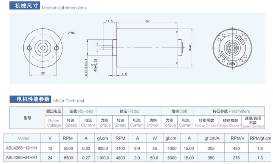BLDC4266 Motor High Torque Brushless Motor for Home Appliances Coffee Machine Blender Massager