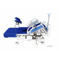 Fur-095 Delivery Bed Electric - Mild Steel Frame With Abs Panels, 1900x900x600-900 Mm, White/blue | Electric Height & Tilt Adjustment, Handheld Remote, Collapsible Side Rails, Foldable Design, Pu Foam Mattress, Iv Pole