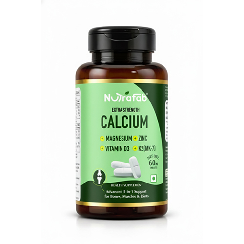 Nutrafab Extra Strength Calcium + Magnesium + Zinc + Vitamin D3 + K2 MK