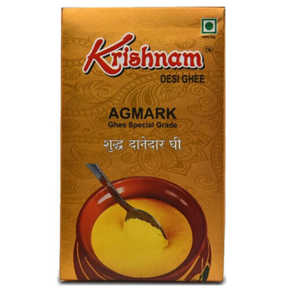 Krishnam Desi Ghee - Raw Milk, Sterilized Processing Type | Cream Color, Rich In Vitamins A, D, E, And K, Ideal For Cooking And Baking