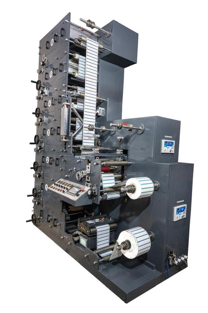 Staked tip flexo printing machine